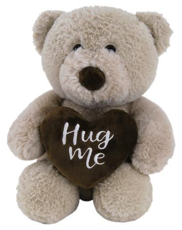 BROWN BEAR WITH HUG ME HEART 25CM