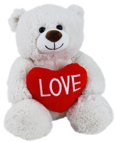 BIJOU CREAM BEAR WITH HEART 29CM