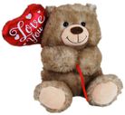 BEAR WITH METALLIC BALLOON 26CM