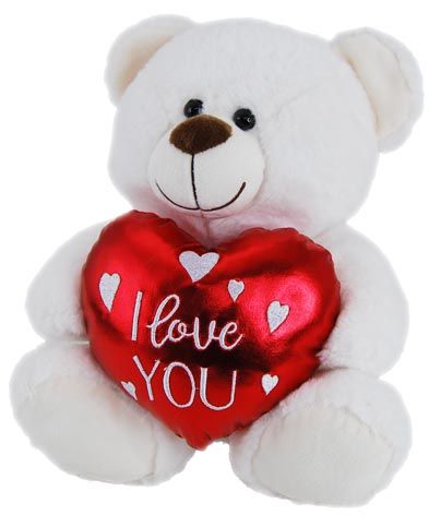 OLLIE BEAR WITH HEART CREAM 20CM
