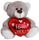 OLLIE BEAR WITH HEART BROWN 25CM