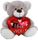 OLLIE BEAR WITH HEART BROWN 41CM