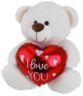 OLLIE BEAR WITH HEART CREAM 30CM