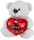 OLLIE BEAR WITH HEART CREAM 30CM