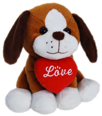 CHARLIE DOG WITH HEART 25CM