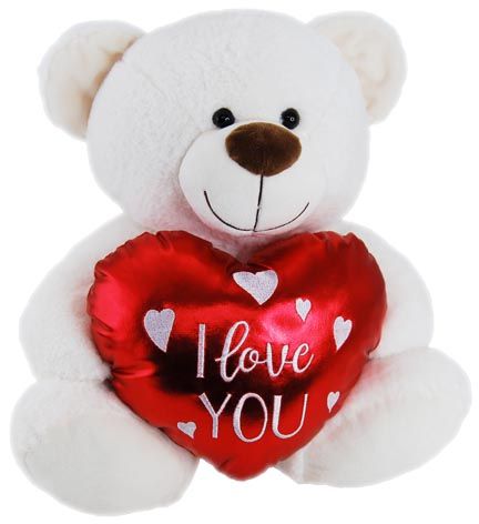OLLIE BEAR WITH HEART CREAM 41CM