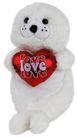 WHITE SEAL WITH HEART 26CM