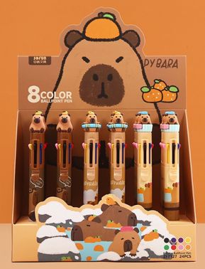 PEN 8 COLOUR CAPYBARA - 24PC DISPLAY