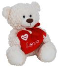 BEAR FOZZIE W/HEART - CREAM 23CM (LOW)