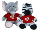 CHUBBS VALENTINE ELEPHANT OR ZEBRA 25CM