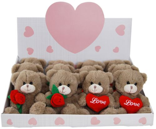 BEAR GABBY LOVE BEAR RED 12 DISPLAY 12CM