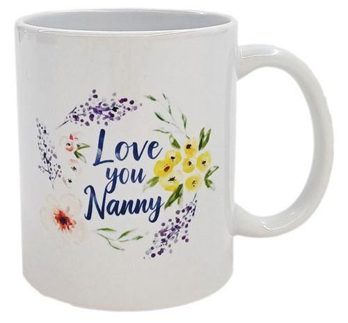 COFFEE MUG - LOVE YOU NANNY FLORAL