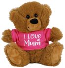 BEAR I LOVE MUM HOT PINK SHIRT18CM