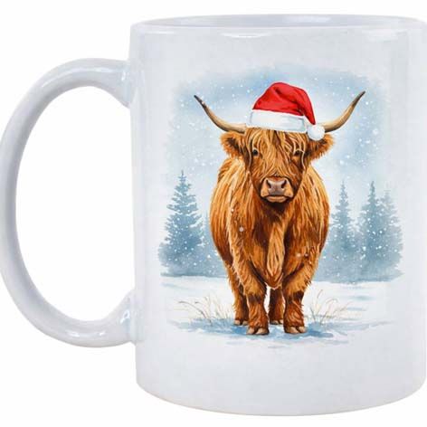 COFFEE MUG -CHRISTMAS HIGHLAND COW(2026)