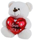 OLLIE BEAR WITH HEART CREAM 20CM (LOW)