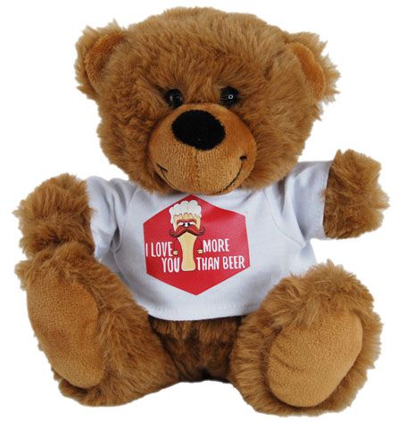 BEAR BRN LOVE MORE THAN BEER SHIRT 18CM