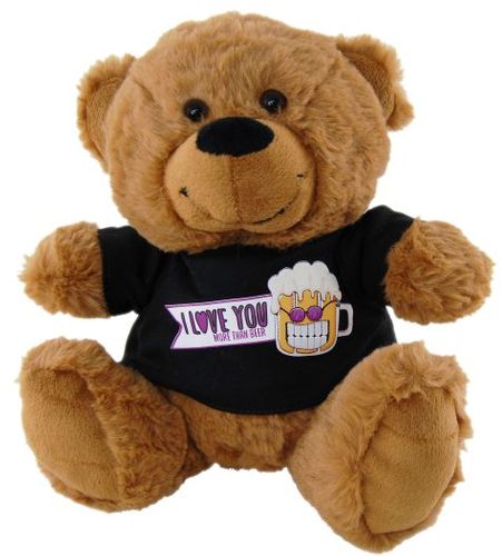 BEAR BRN LOVE MORE THAN BEER SHIRT 18CM