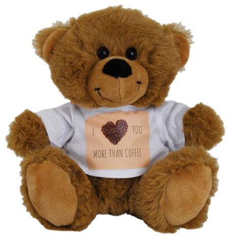 BEAR BR LOVE MORE THAN COFFEE SHIRT 18CM