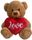 BEAR BELLE W/HEART - BROWN 75CM