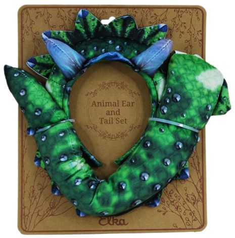 EAR AND TAIL SET - DINO GREEN