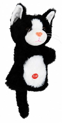 PUPPET BLACK/WHITE CAT WITH NOISE