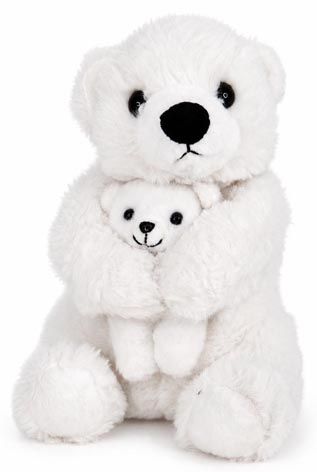 POLAR BEAR WITH BABY 24CM