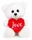 BEAR THEO W/HEART WHITE 16CM