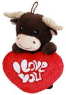 STANDING HIGHLAND COW W/HEART 16CM