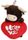 STANDING HIGHLAND COW W/HEART 16CM