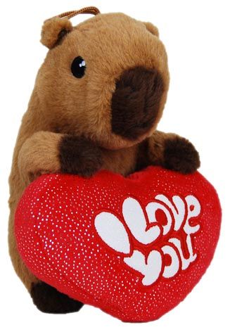 STANDING CAPYBARA W/HEART 16CM