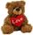 BEAR TILLY W/ RED HEART BROWN 24CM