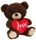 BEAR THEO W/HEART BROWN 16CM