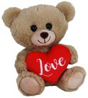 BEAR THEO W/HEART BEIGE 16CM