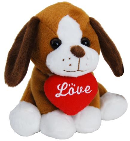 CHARLIE DOG WITH HEART 20CM