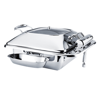 CHEF INOX DELUXE CHAFER-S/S, RECT, 2/3 SIZE W/GLASS LID