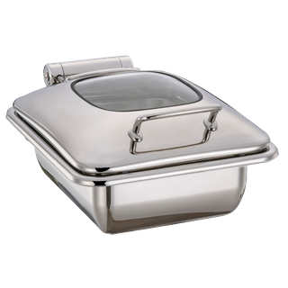 CHEF INOX ULTRA CHAFER-S/S, RECT, 1/2 SIZE W/GLASS LID