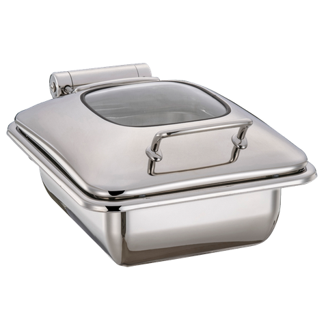 CHEF INOX ULTRA CHAFER-S/S, RECT, 1/2 SIZE W/GLASS LID