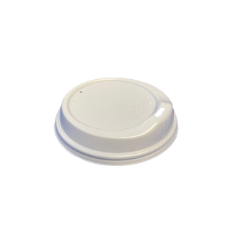 WHITE 80MM CPLA COFFEE LIDS TO SUIT 6OZ/8OZ CTN 1,000/CTN