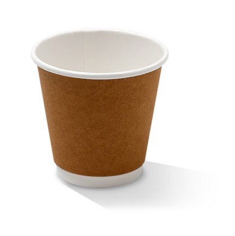 8OZ KRAFT DW COFFEE CUPS (UNI FIT 90MM RIM)  25/SLV 500/CTN