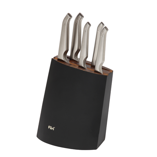 FURI-ANGULAR KNIFE 6PC BLOCK SET BLACK 9/15x2/17/20CM(41390)