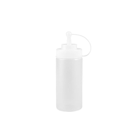 WIDE MOUTH SQUEEZE BOTTLE-W/CAP, CLEAR, 480ml 24 PER CTN