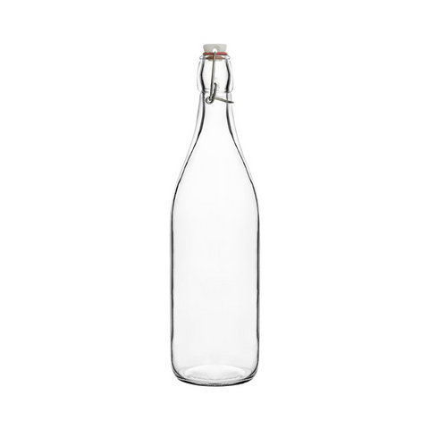 CLEAR GLASS BOTTLE-ROUND, 1.0lt 12 PER CTN