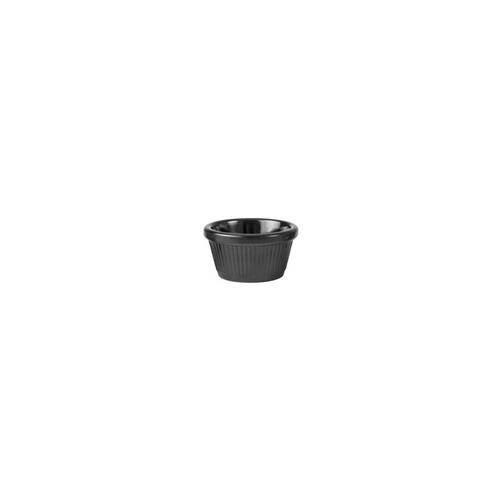 RYNER Melamine RAMEKIN-72x40mm/60ml, BLACK, FLUTTED 72 PER CTN