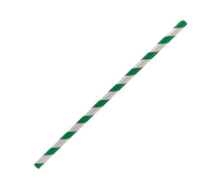 PAPER STRAW REGULAR - GREEN STRIPE 2500/CTN