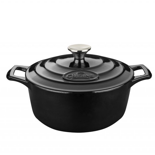 LA CUISINE PRO SERIES ROUND DEEP CASSEROLE BLACK 280mm