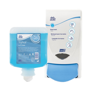 DEB AZURE BRANDED BORDER DISPENSER 1L PUMP