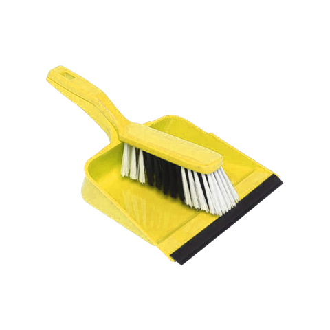 EDCO DUST PAN & BRUSH SET - YELLOW (10 ONLY)