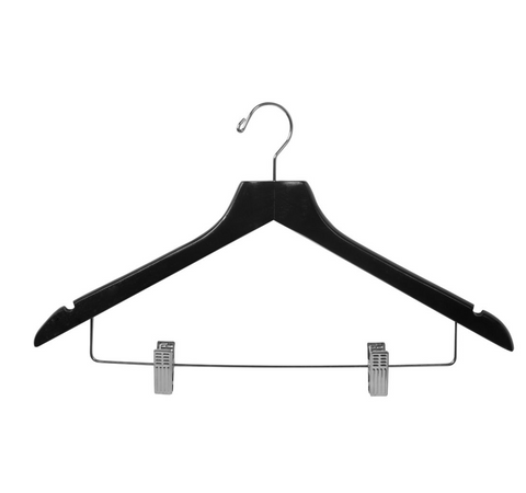 WOMENS WOODEN COAT HANGER BLACK