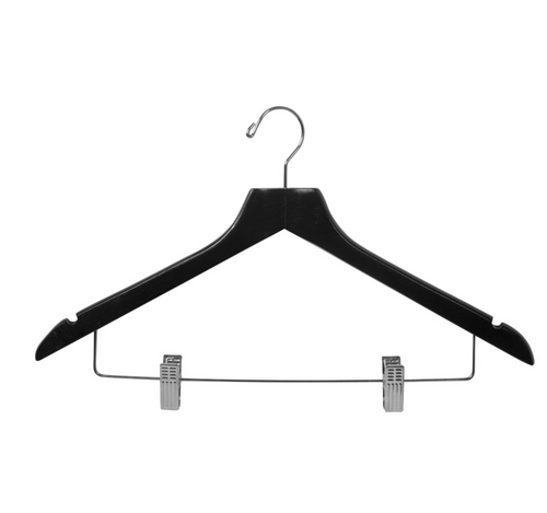 WOMENS WOODEN COAT HANGER BLACK