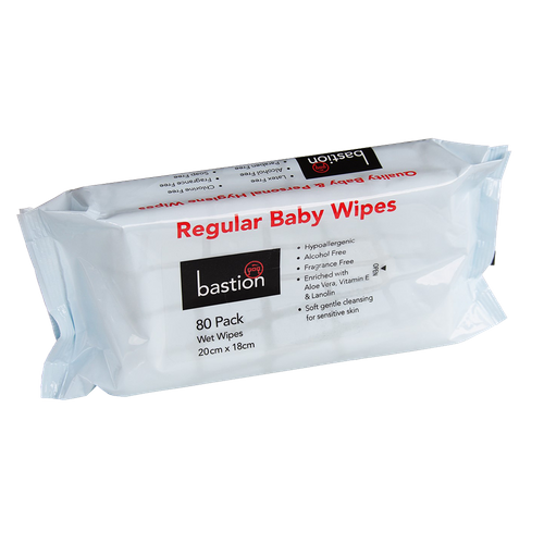 REGULAR BABY WIPES 80 SHT/PKT 12/CTN